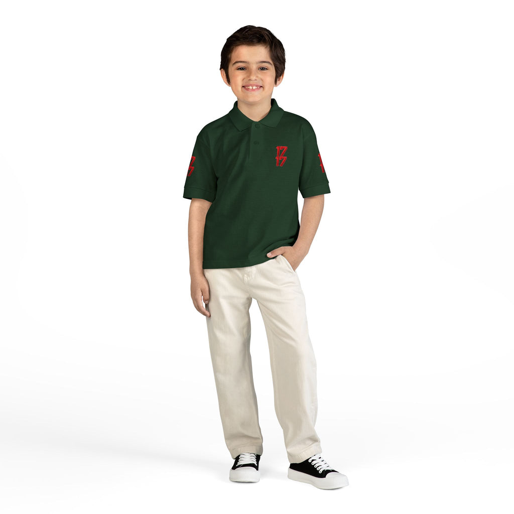 Youth Polo — Red 17 Graphic School Spirit Polo