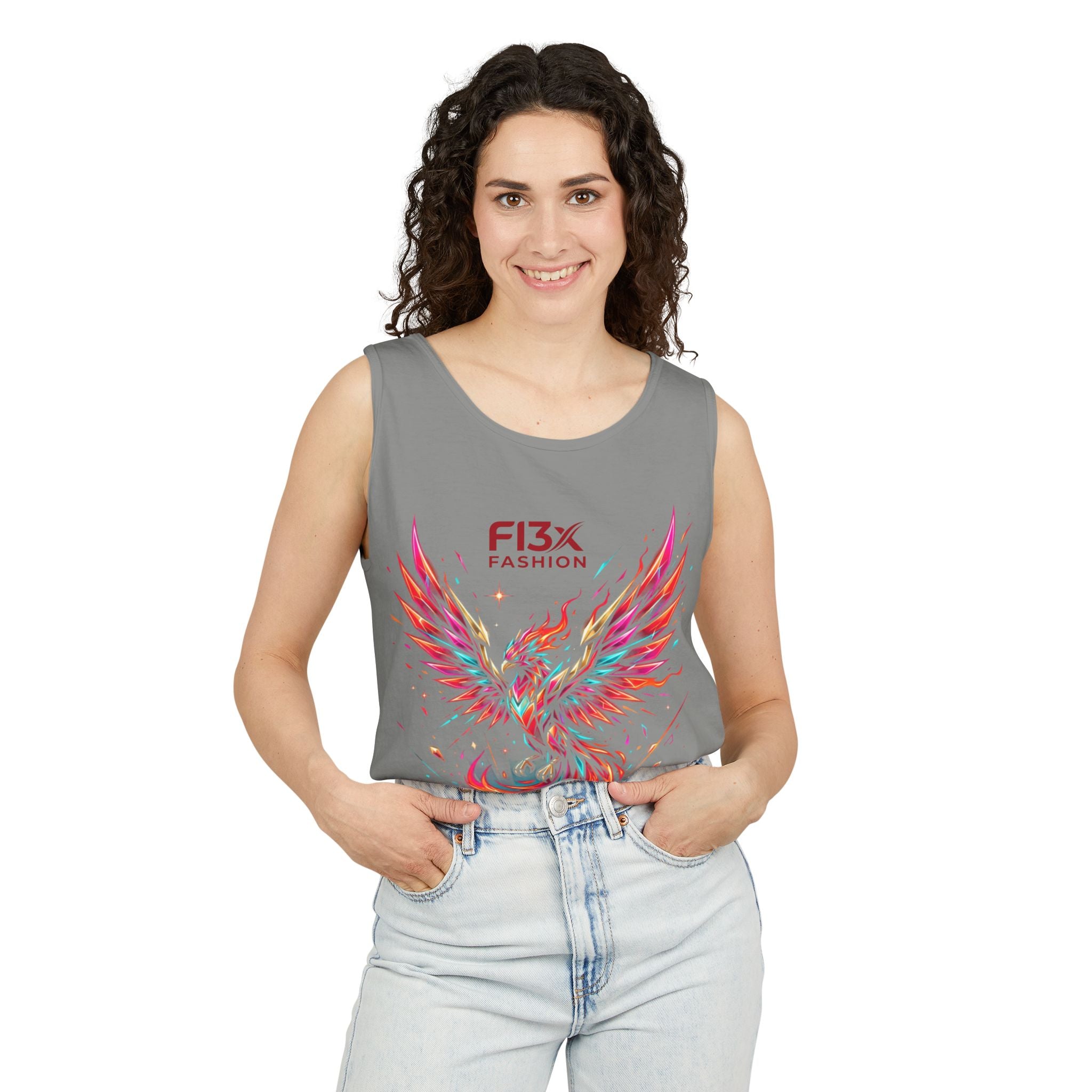 Phoenix Graphic Tank Top — Colorful Rising Firebird Design