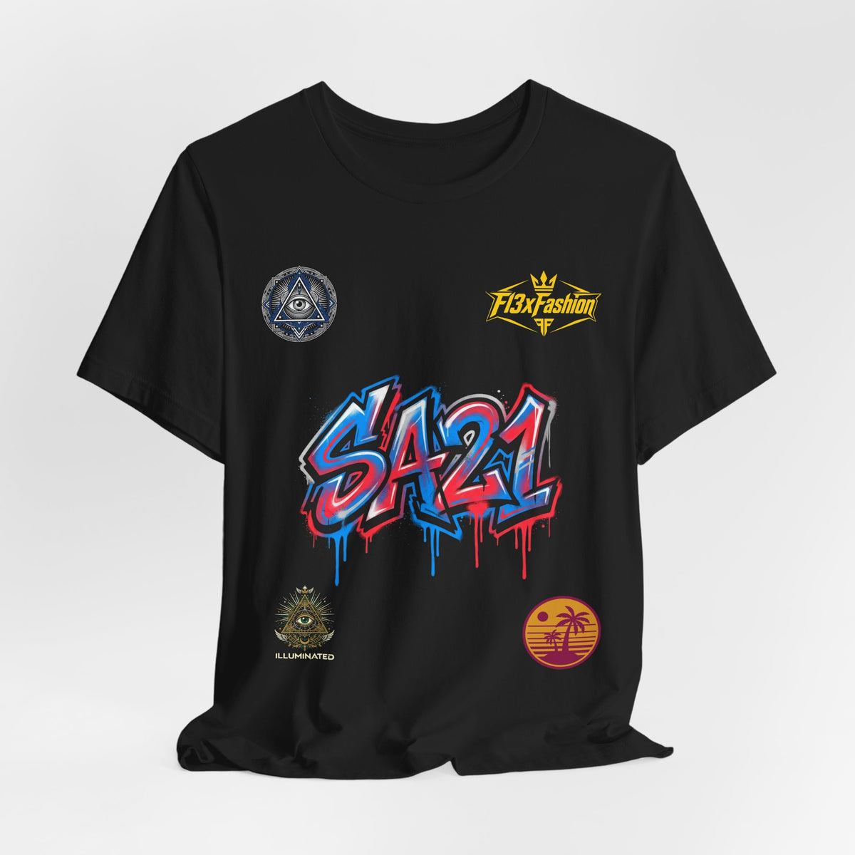SA21 Graffiti Logo Tee — Streetwear Graphic T-Shirt