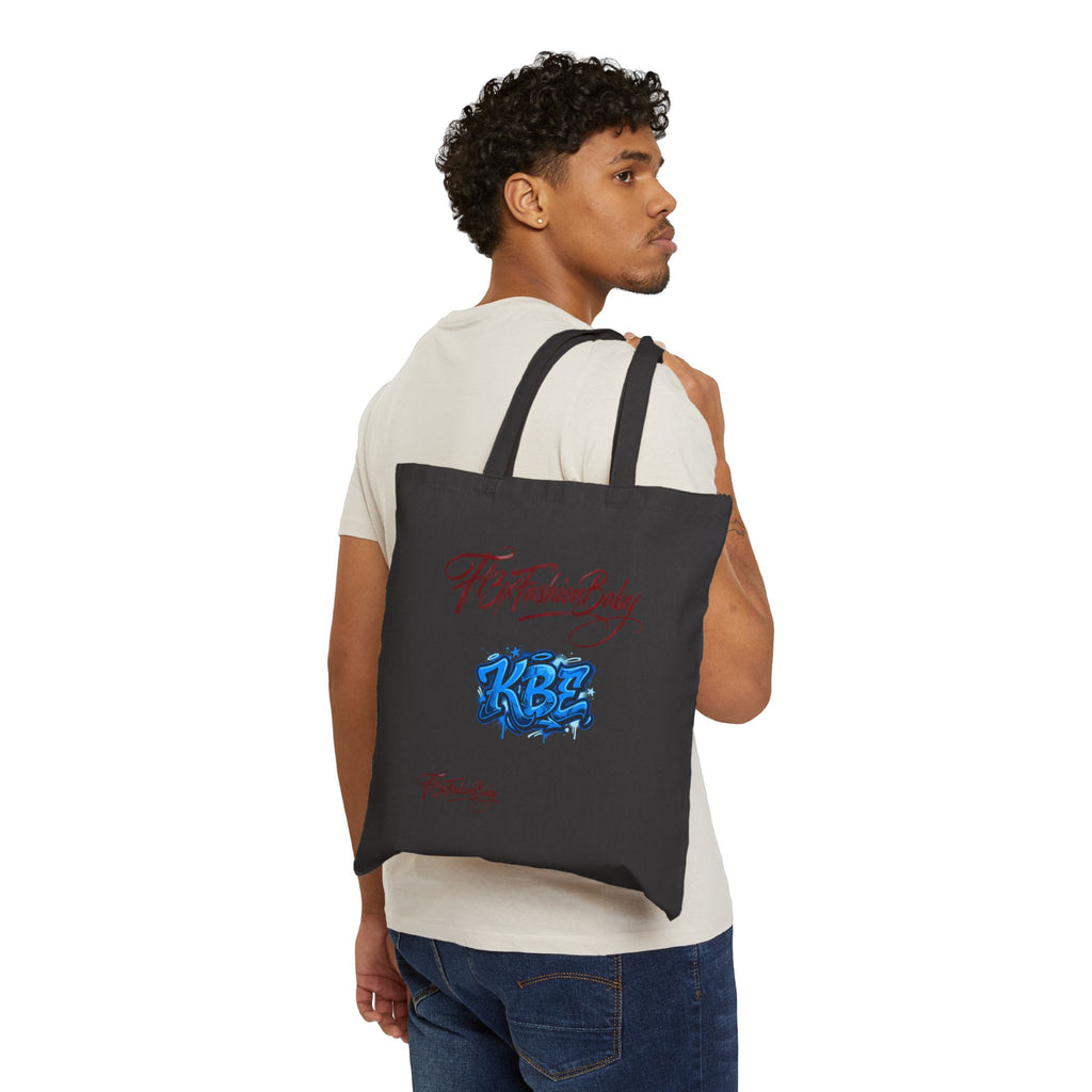 Tote Bag - KBZ Blue Graffiti Logo Cotton Canvas Tote