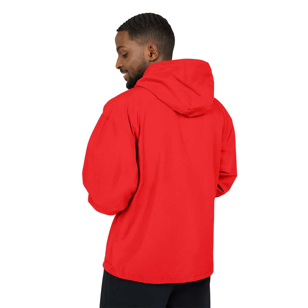 Packable Anorak Jacket — Lightweight Hooded Windbreaker (Orange)