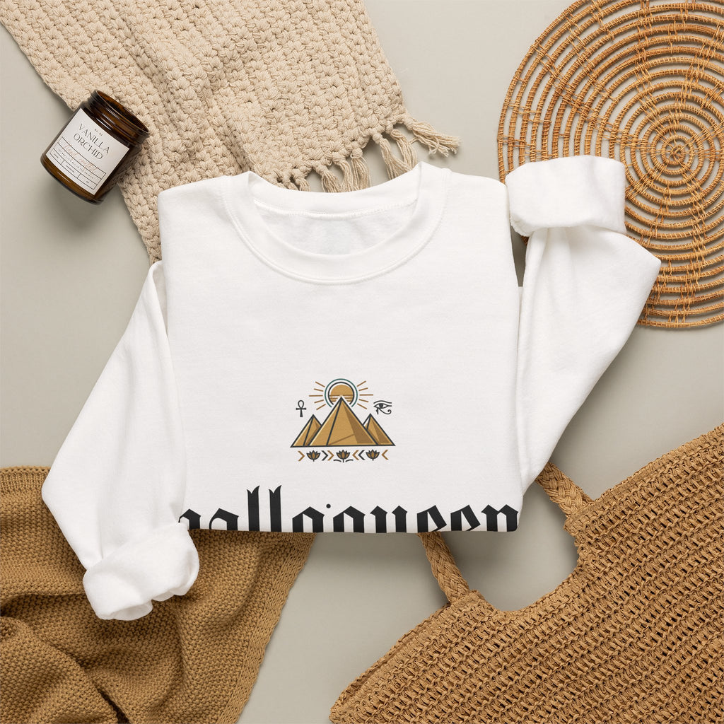 Halloqueen Crewneck Sweatshirt — Gothic Script Halloween Pullover