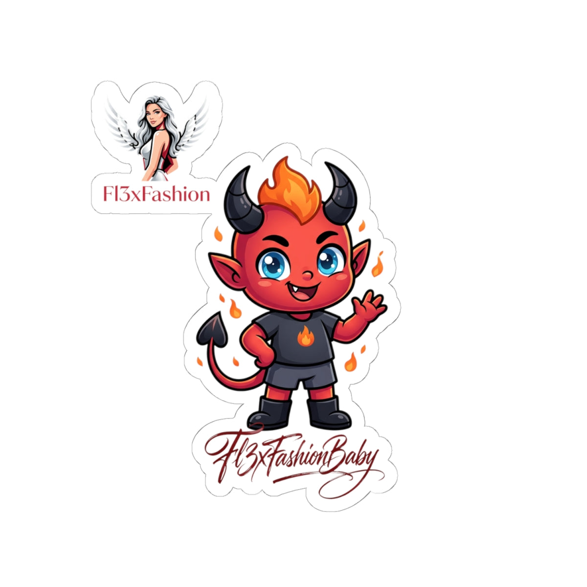 Cute Red Devil Sticker - Kiss-Cut Vinyl Laptop Decal (F13xFashionBaby)