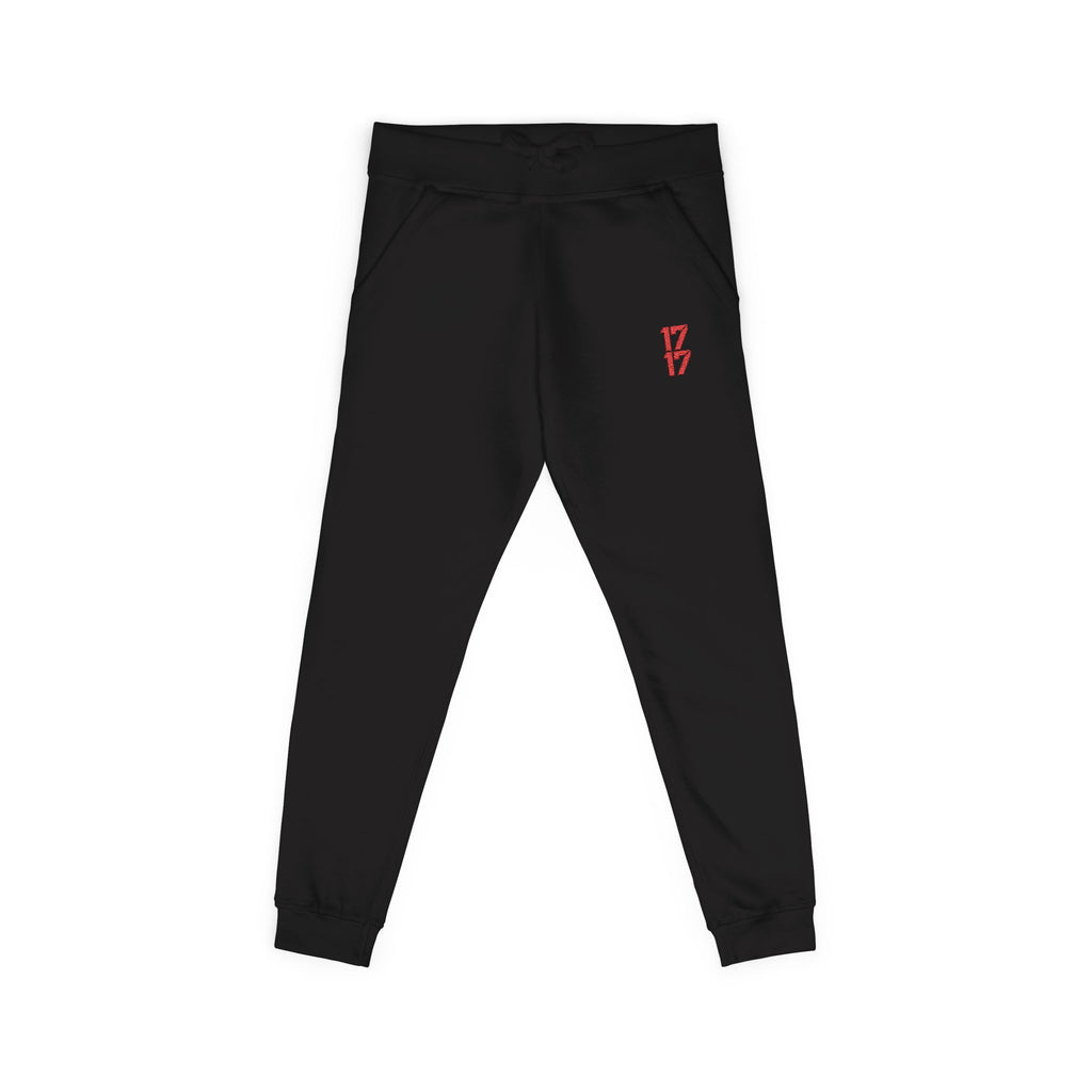 Embroidered '17' Fleece Sweatpants — Cozy Casual Joggers