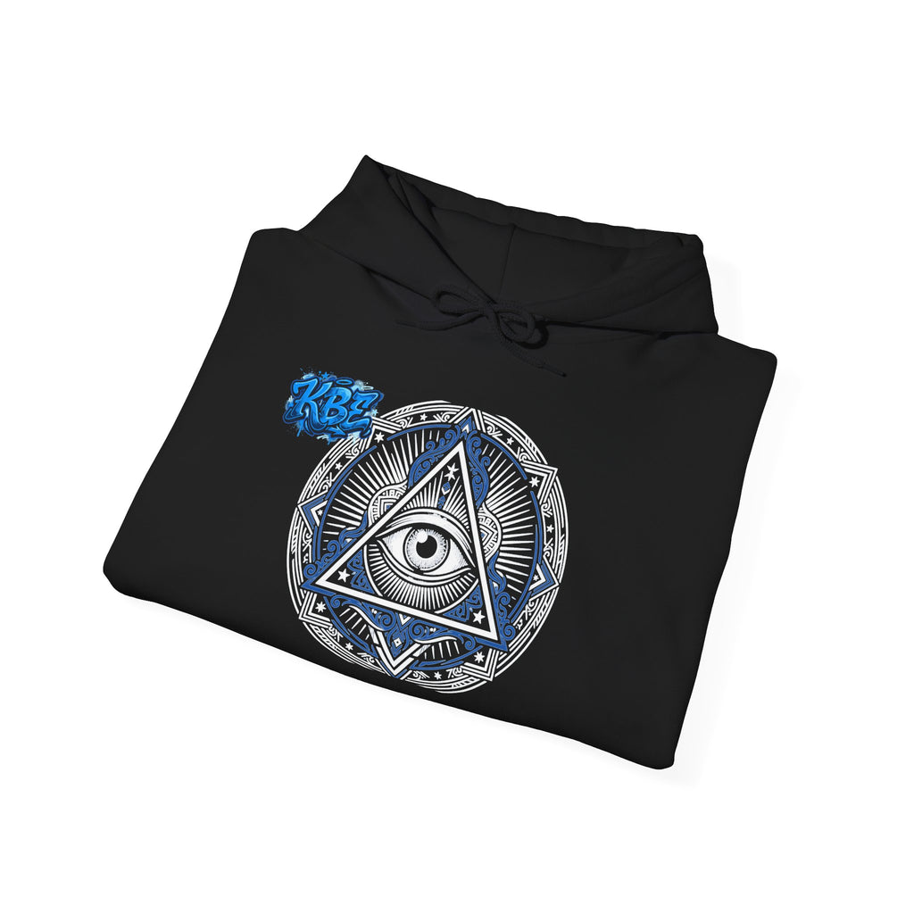 Mystic Wolf Crest Hoodie — Blue Aztec Dream Graphic