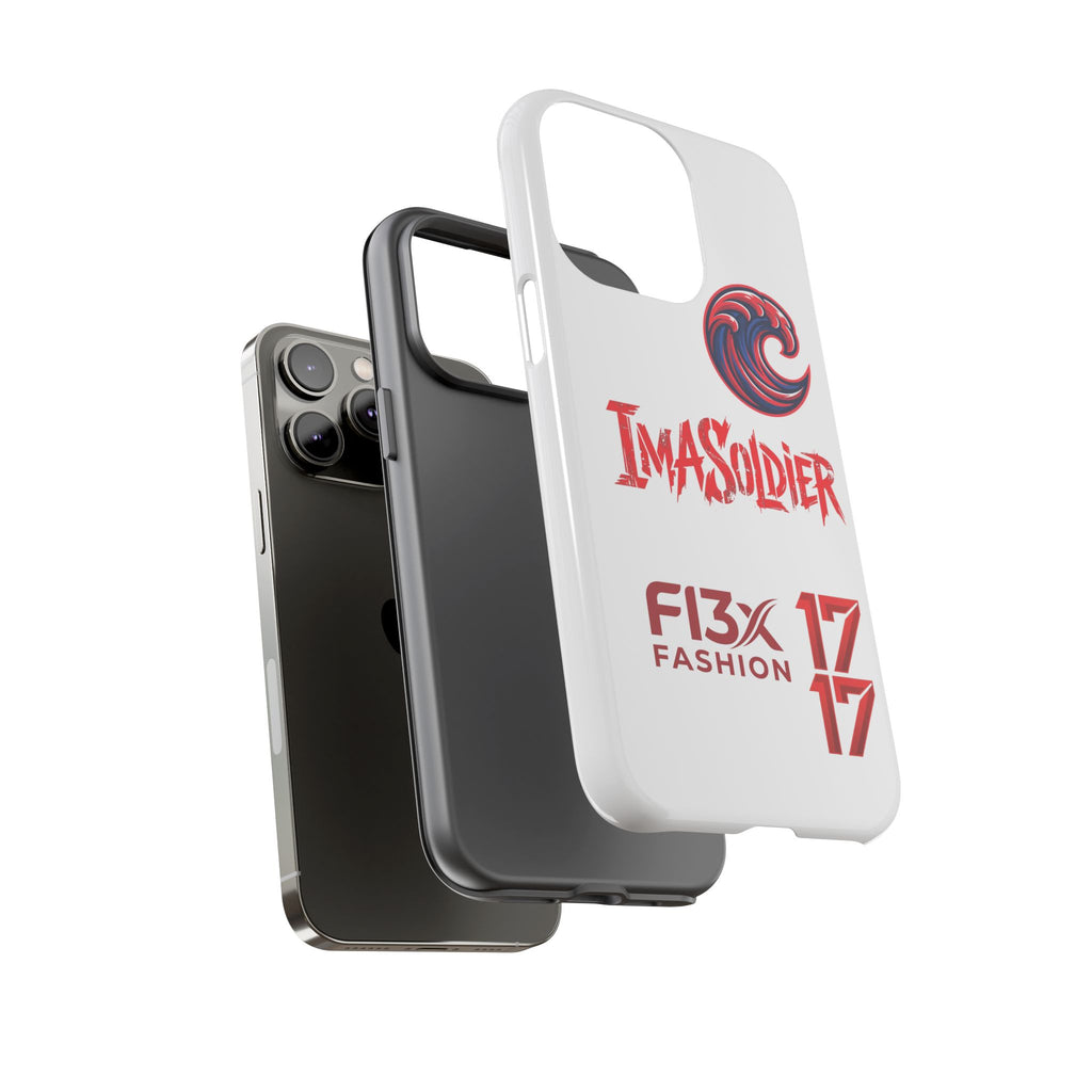 Phone Case — 'ImaSoldier' Red Wave Protective Hard Case