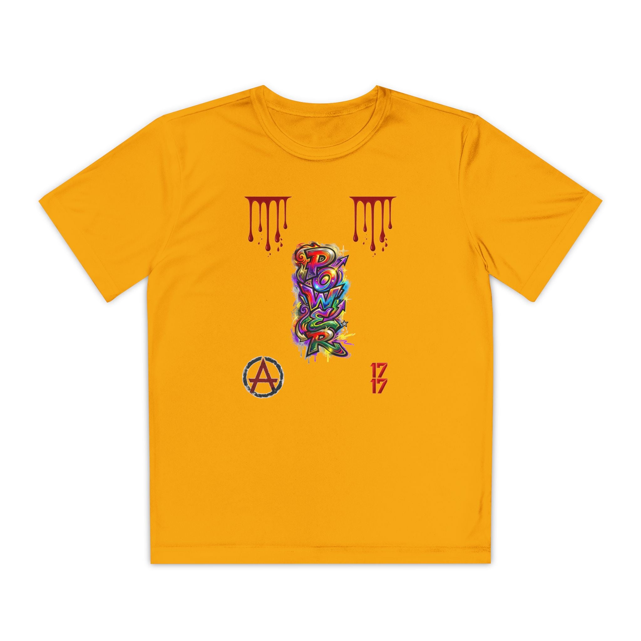 Youth Competitor Tee — Colorful Graffiti Anarchy Graphic T-Shirt