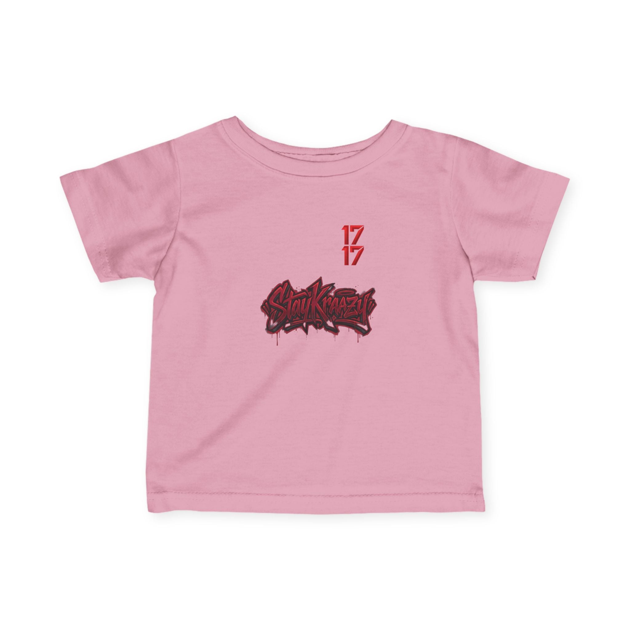 Infant Tee — Red Graffiti "17/17" Street Style Baby Shirt