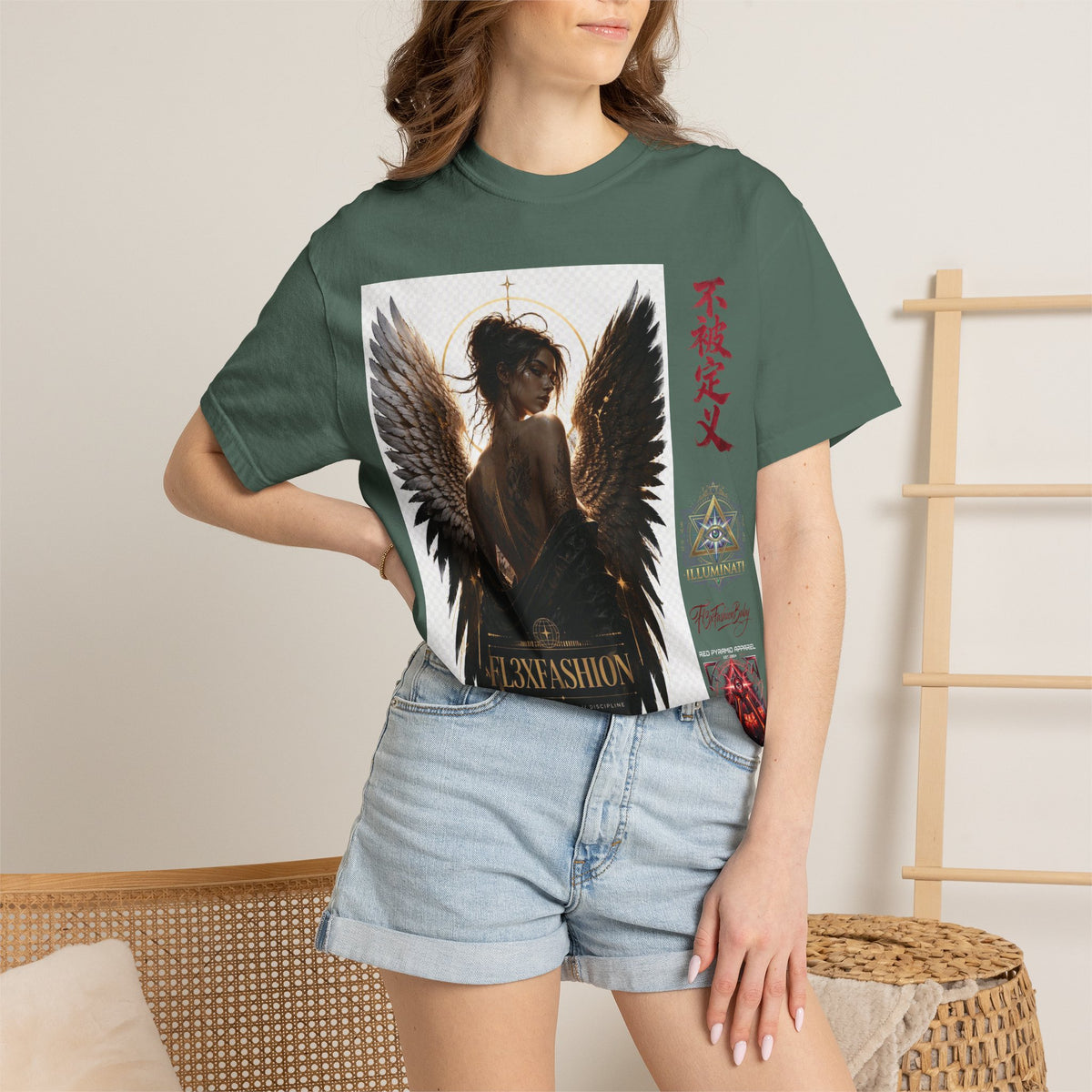 Angel Wings Graphic Tee — "FL3XFASHION" Gothic Streetwear T-Shirt