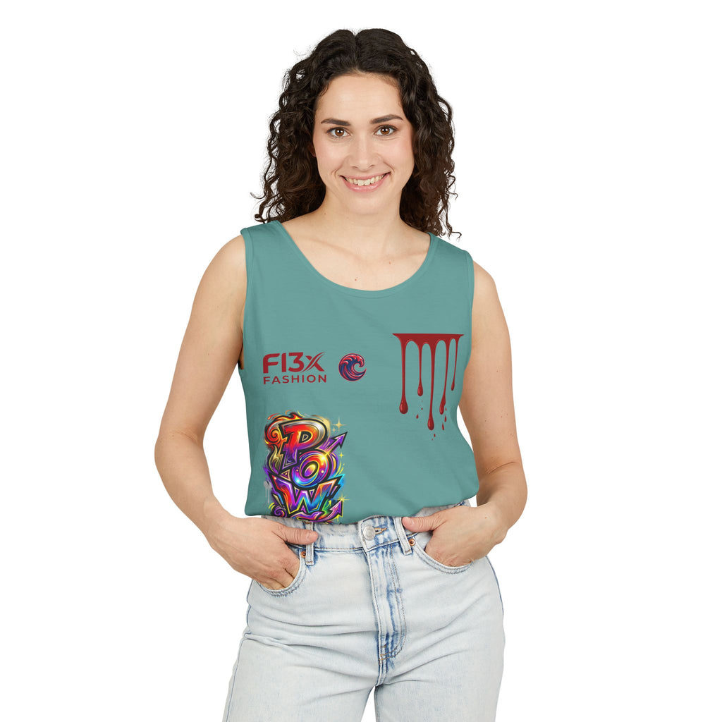 Graphic Tank Top — Colorful Street Art & Drip Logo Design