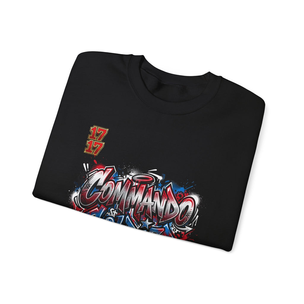 Crewneck Sweatshirt — 'Commando Soldier' Graffiti Graphic Crewneck