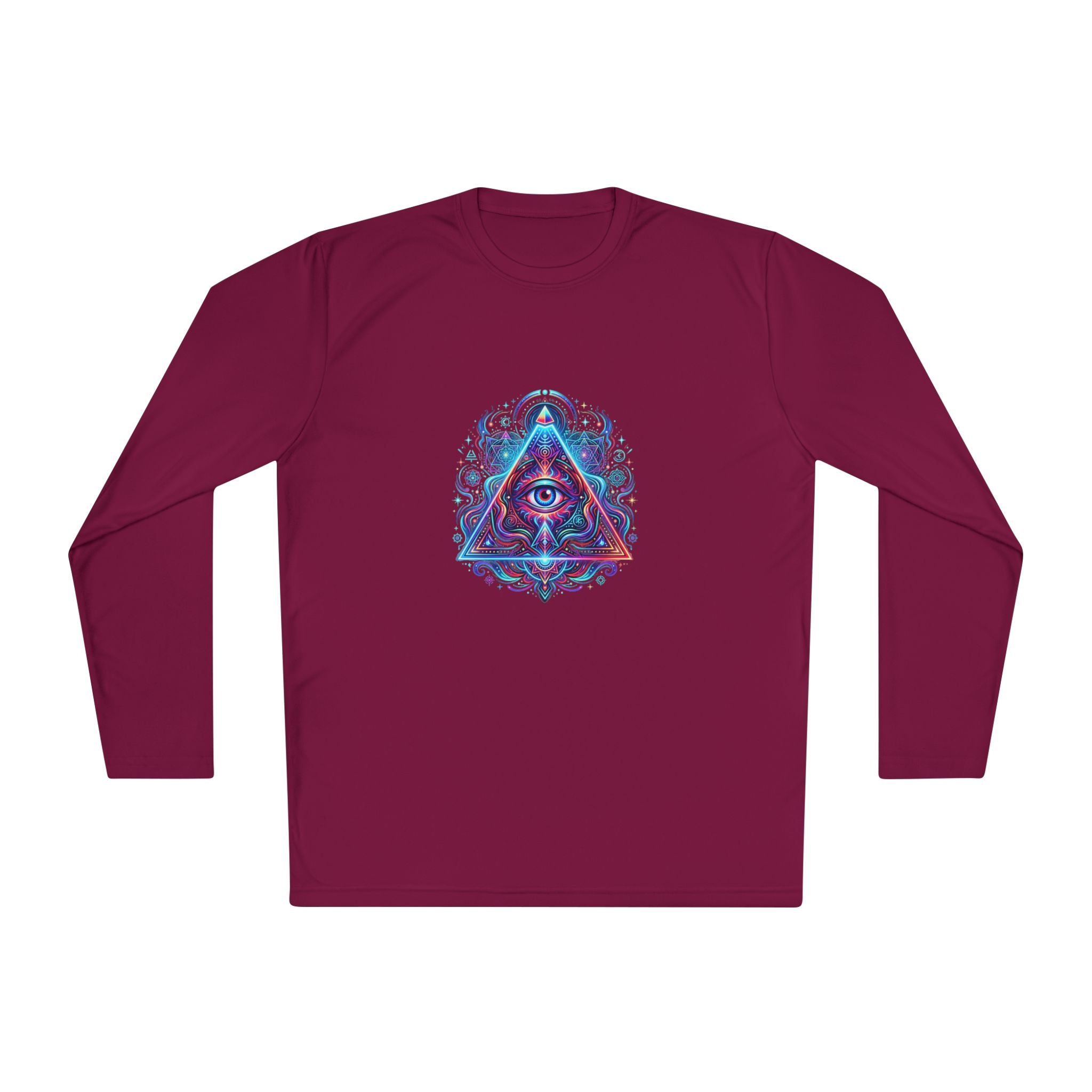 All-Seeing Eye Triangle Long Sleeve Tee — Psychedelic Mystic Graphic Shirt