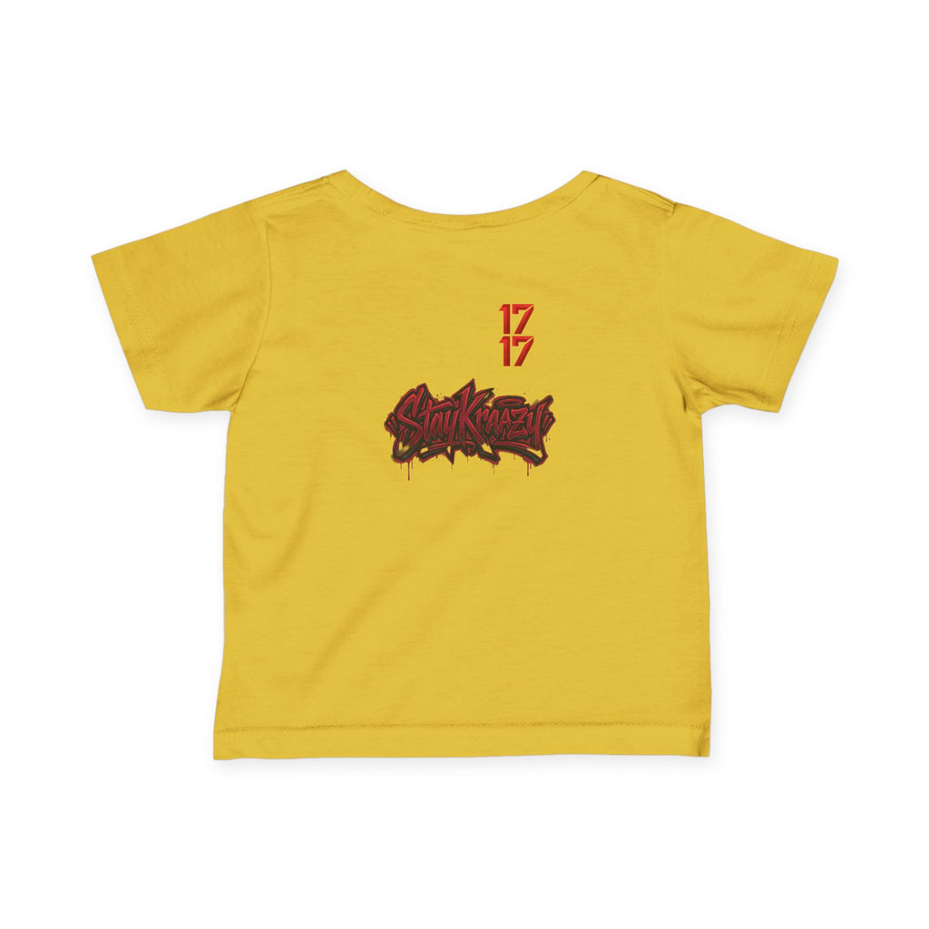 Infant Tee — Red Graffiti "17/17" Street Style Baby Shirt