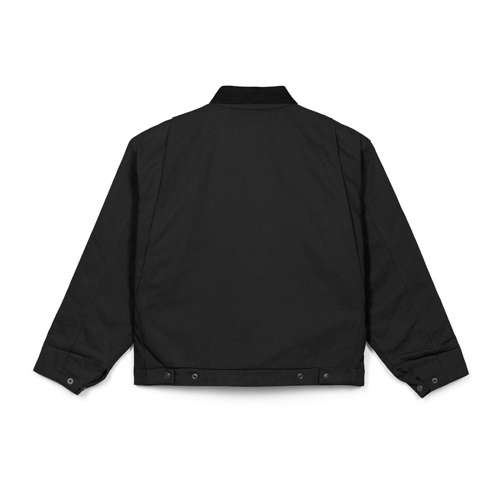 Duck Cloth Work Jacket - Black Durable Carpenter Jacket with Small Red Logo
