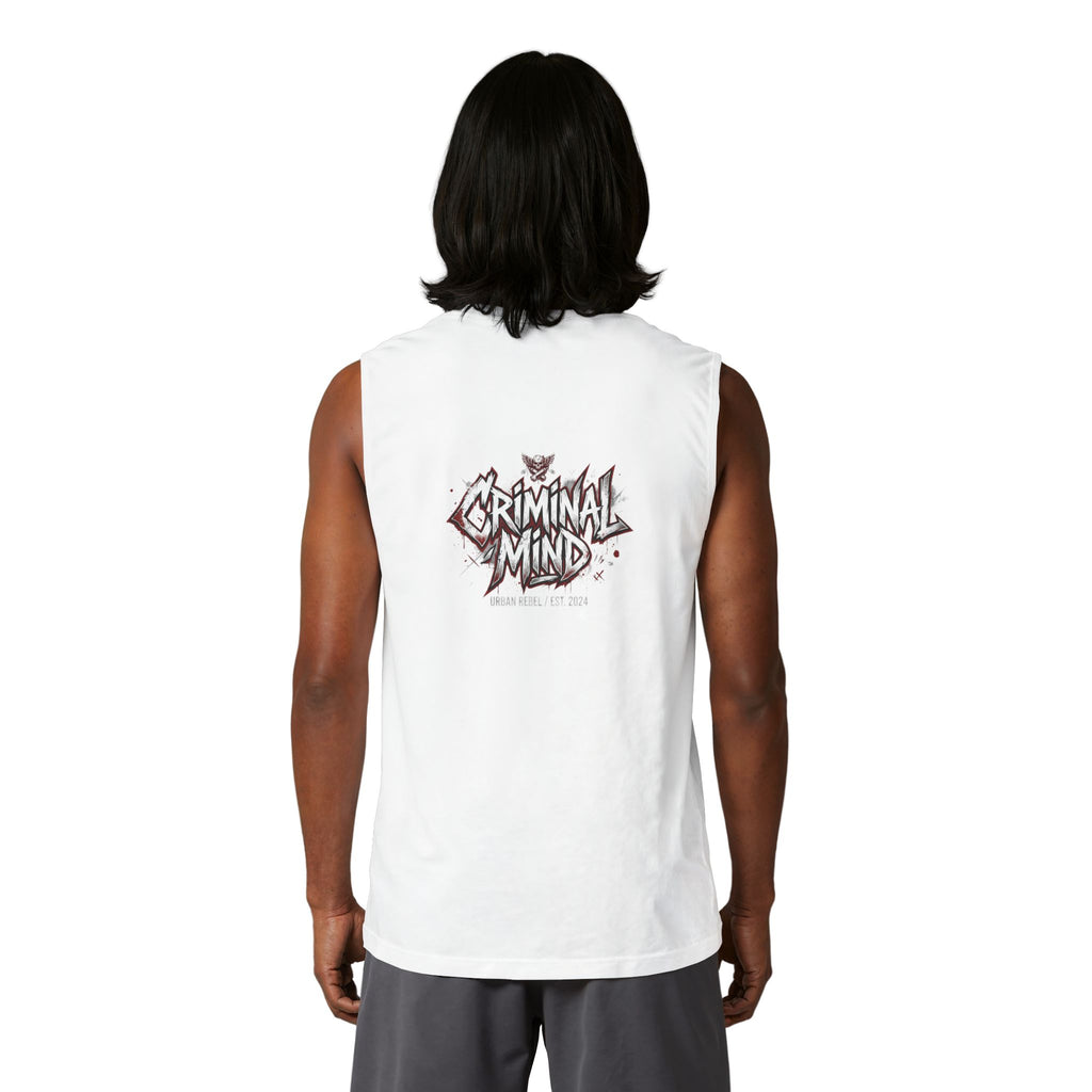 Criminal Mind Graphic Muscle Tank — Edgy Streetwear Band Tee