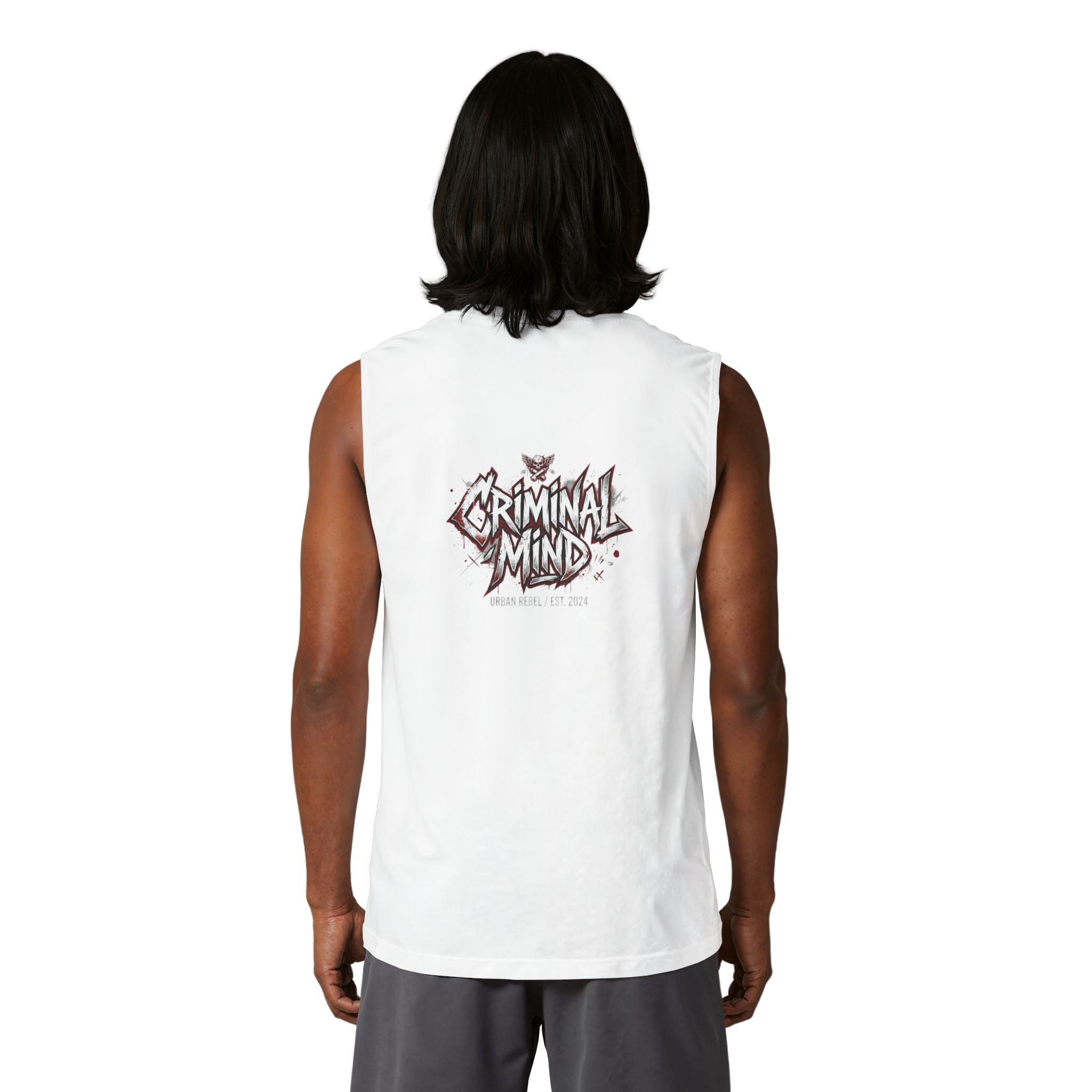 Criminal Mind Graphic Muscle Tank — Edgy Streetwear Band Tee