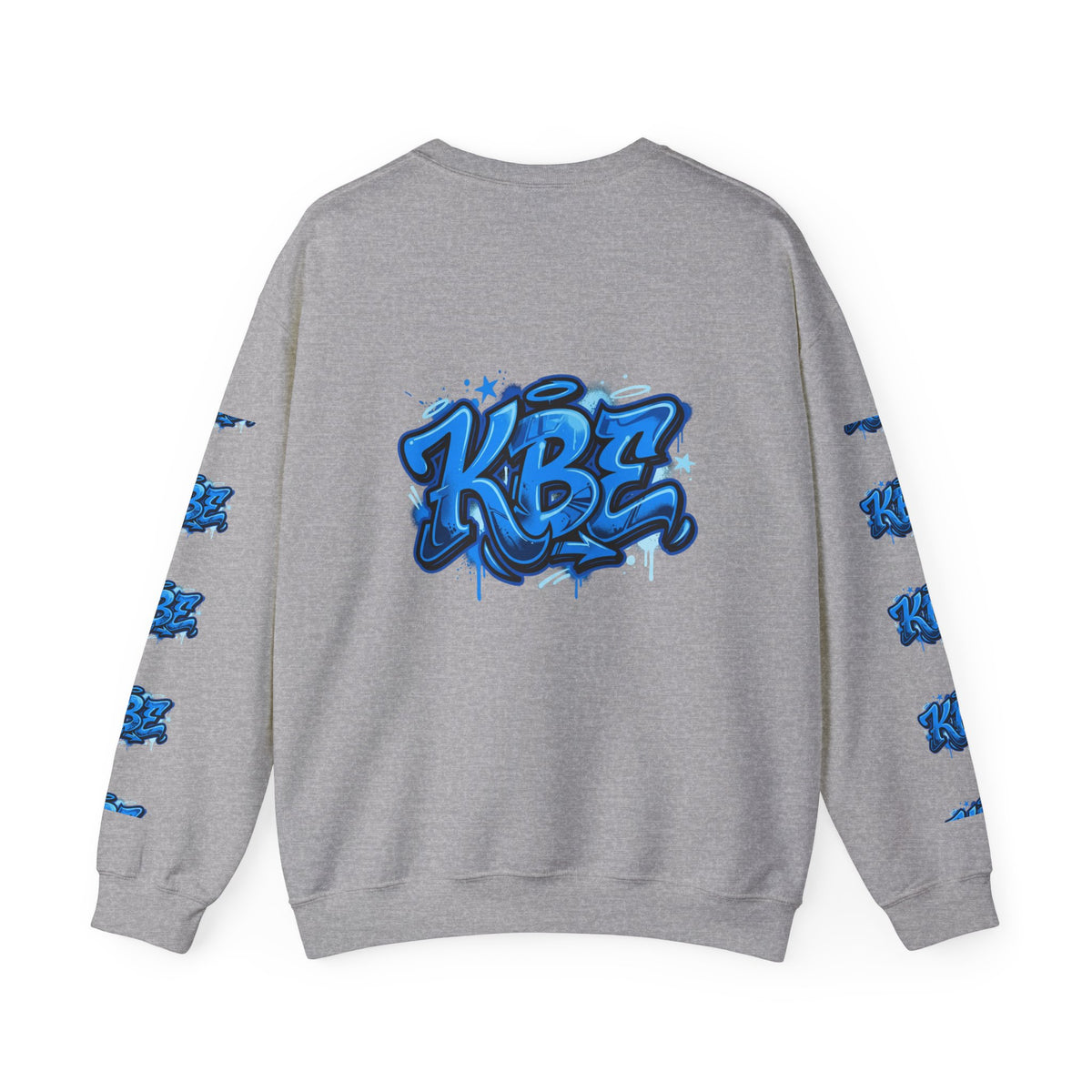 KBZ Graffiti Crewneck Sweatshirt – Streetwear Pullover with Blue Urban Tag Design
