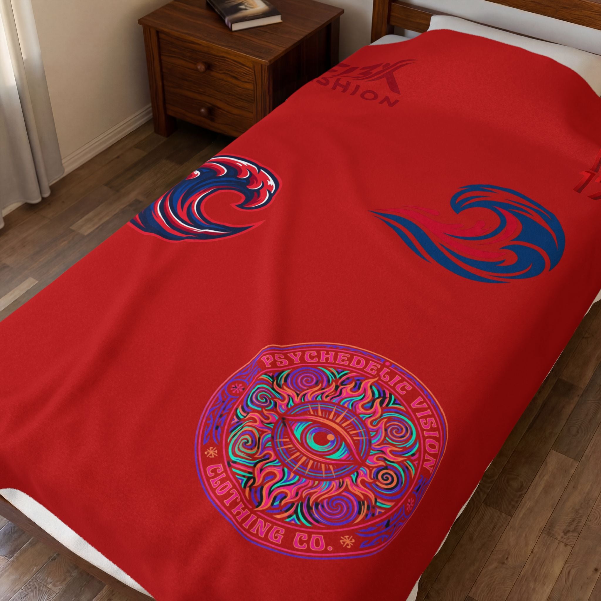 Plush Blanket - Psychedelic Wave Velveteen Throw
