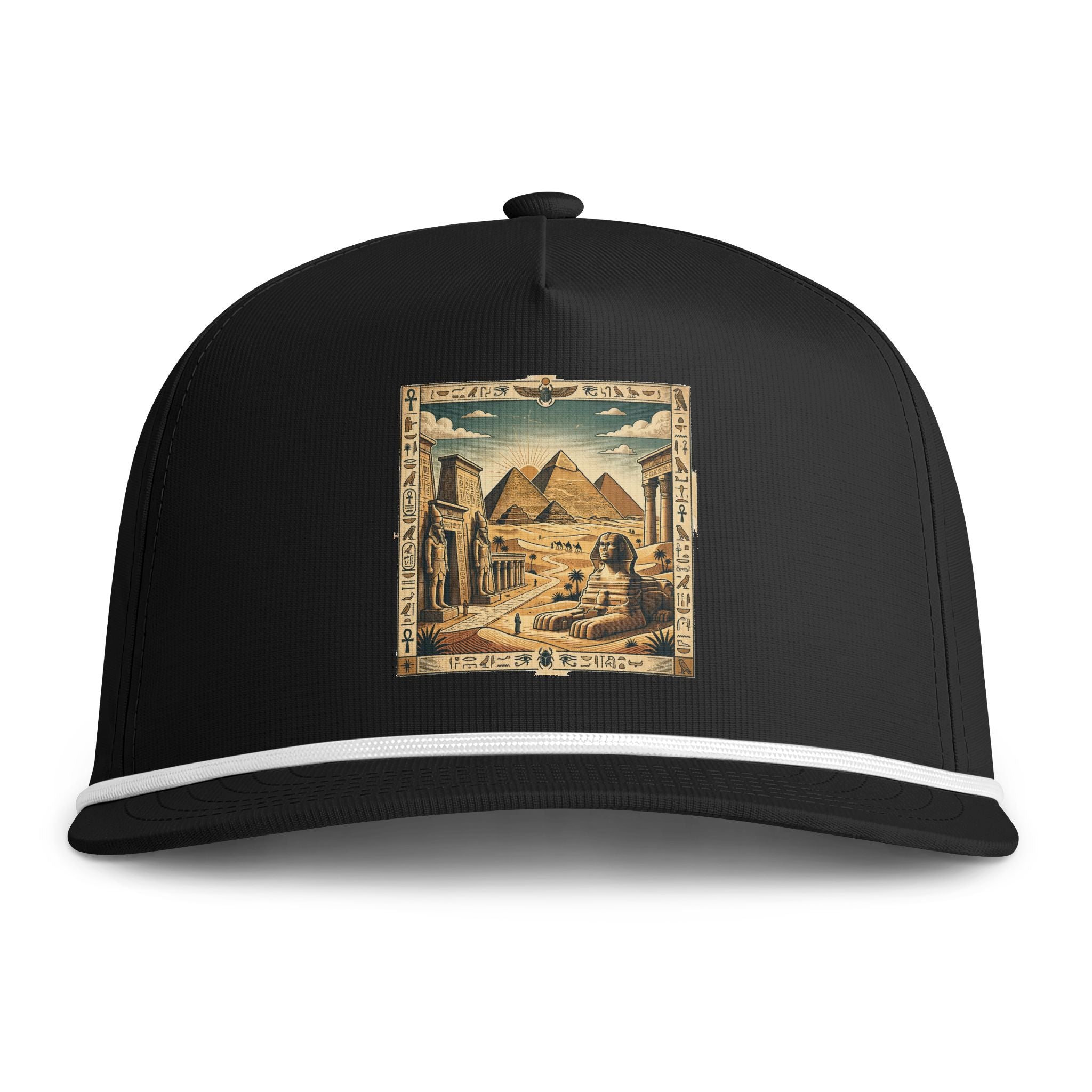 Trucker Hat — Vintage Egyptian Pyramids Sunwashed Rope Cap