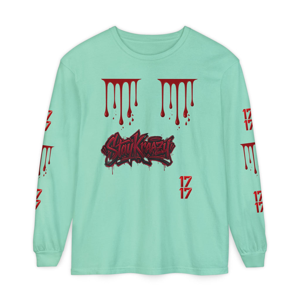 Blood Drip Graphic Long Sleeve Tee