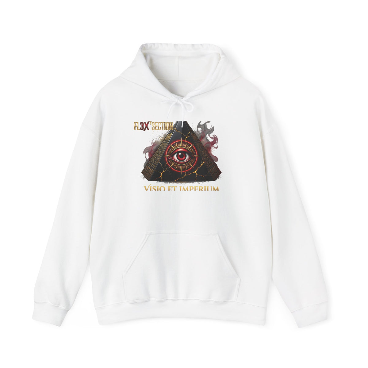 Occult Eye Pyramid Hoodie — 'Vigil Et Imperium' Mystical Graphic Sweatshirt