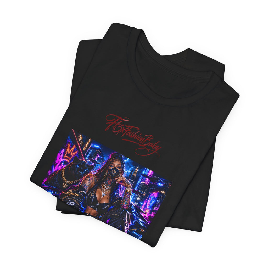 T-Shirt — Futuristic Cyber City Graphic Tee ("It's Fashion Baby")