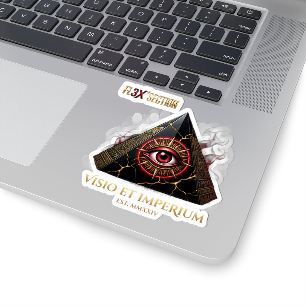 All-Seeing Pyramid Kiss-Cut Sticker — "Visio et Imperium" Eye Design