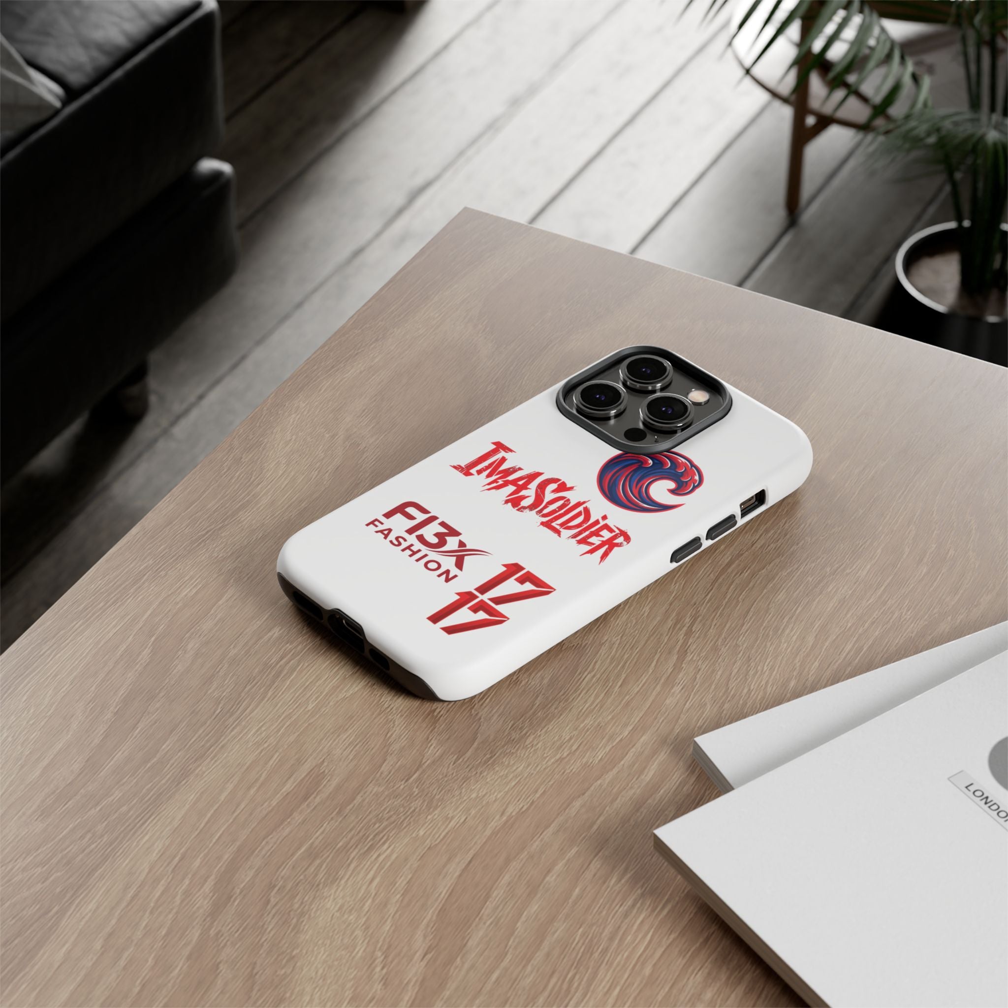 Phone Case — 'ImaSoldier' Red Wave Protective Hard Case