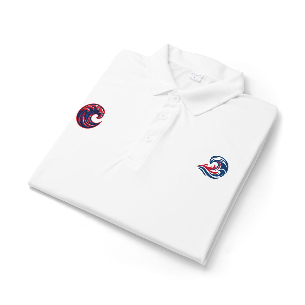 Embroidered Wave Logo Polo Shirt — Breathable Performance Golf & Work Polo