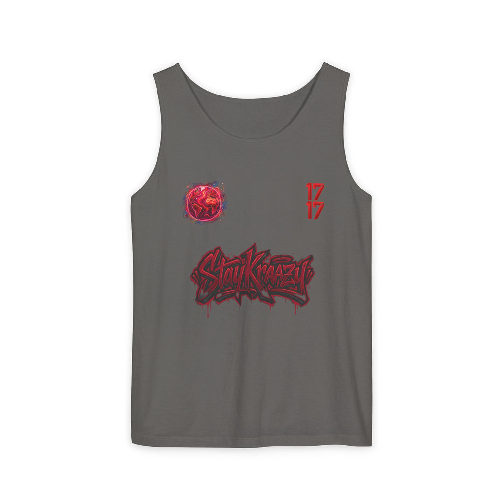 Red Planet Graphic Tank Top — '17/17' Streetwear Planet Design