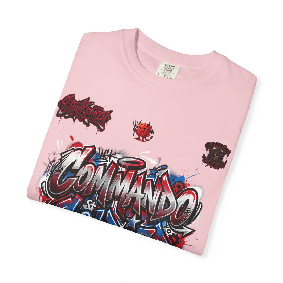 Commando Soldier Graphic T-Shirt — Streetwear Graffiti Design