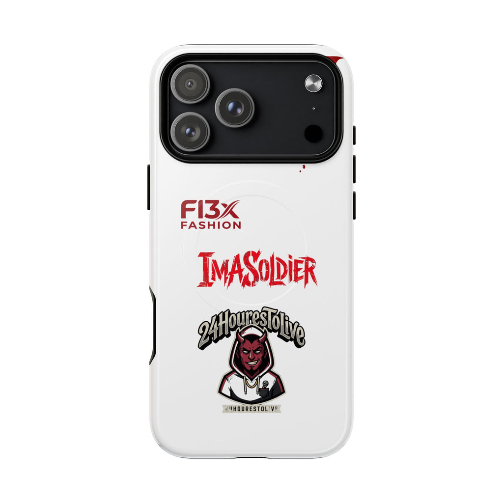 Tough Magnetic Phone Case — 'ImASoldier' Blood Drip Gaming Design