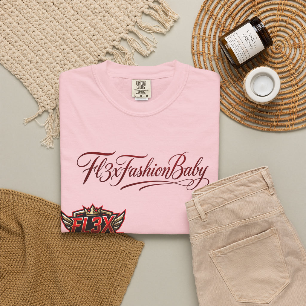 Artistic Floral Portrait T-Shirt — 'Fl3xFashionBaby' Graphic Tee