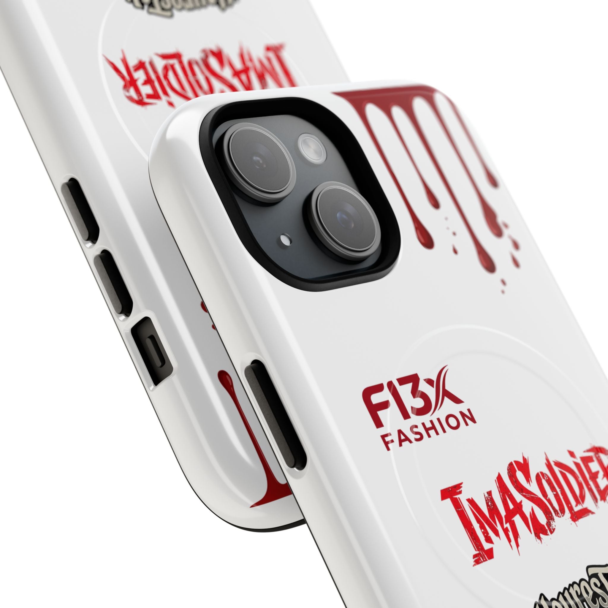 Tough Magnetic Phone Case — 'ImASoldier' Blood Drip Gaming Design