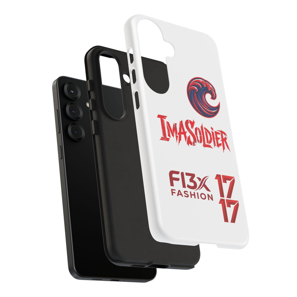 Phone Case — 'ImaSoldier' Red Wave Protective Hard Case