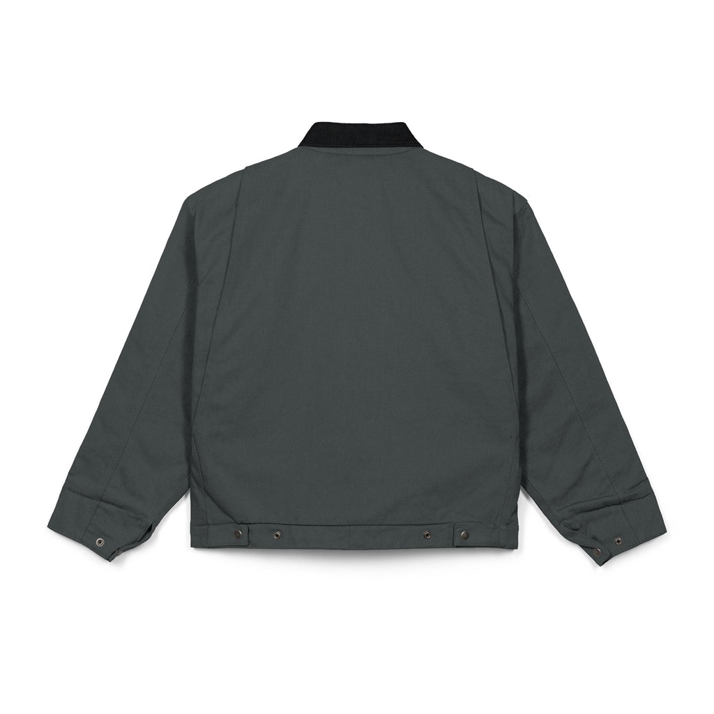 Duck Cloth Work Jacket - Black Durable Carpenter Jacket with Small Red Logo