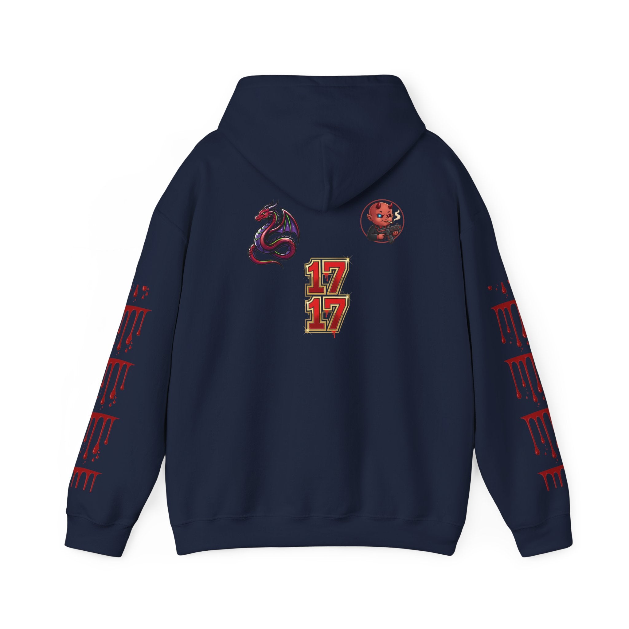Hoodie — Gothic 1717 Dripping Symbols Pullover