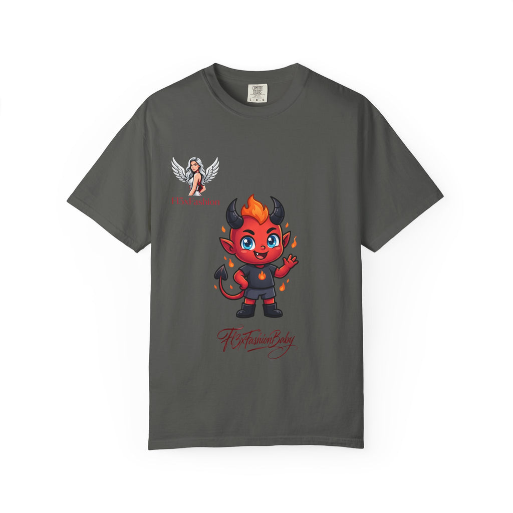 Devil Cartoon Graphic T-Shirt — Fiery Cute Demon Design