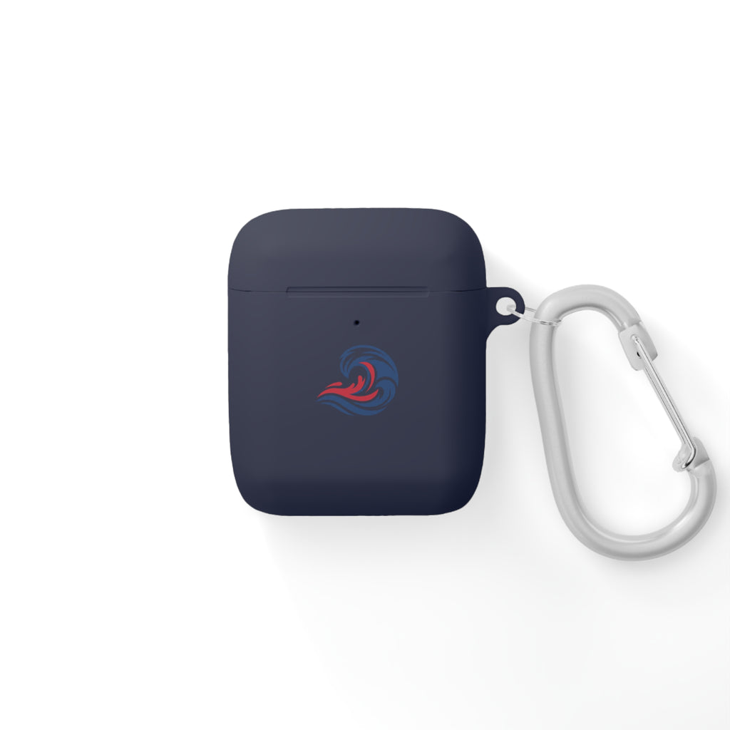 Wave Crest AirPods Case Cover - Patriotic Red White Blue Swirl