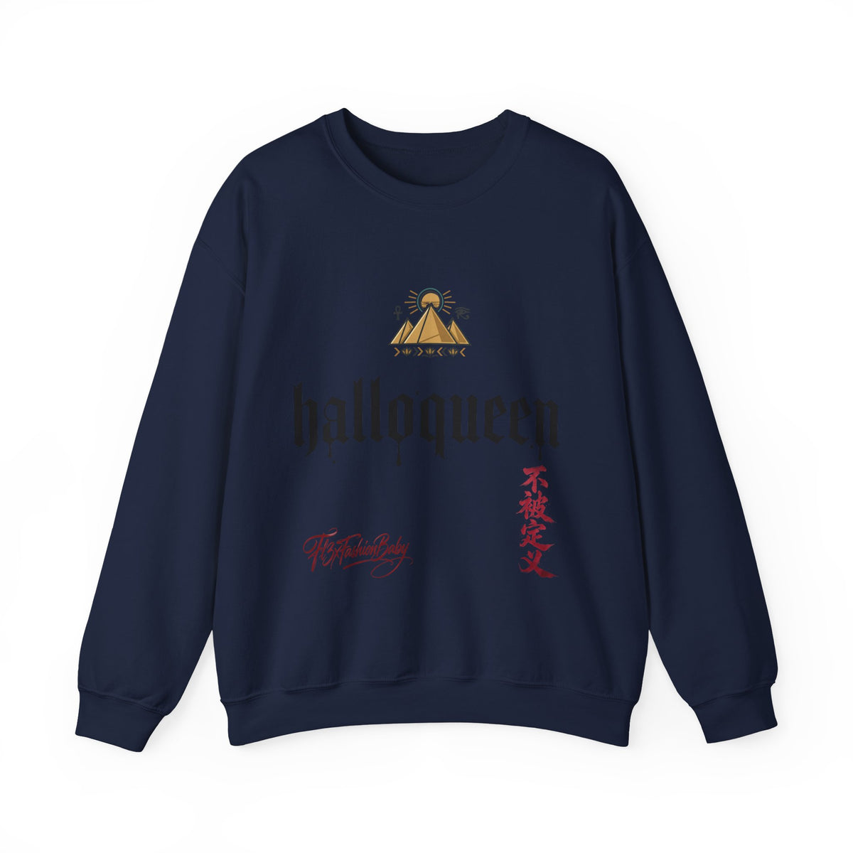 Halloqueen Crewneck Sweatshirt — Gothic Script Halloween Pullover