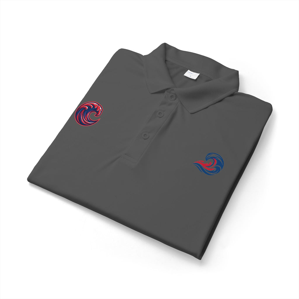 Embroidered Wave Logo Polo Shirt — Breathable Performance Golf & Work Polo