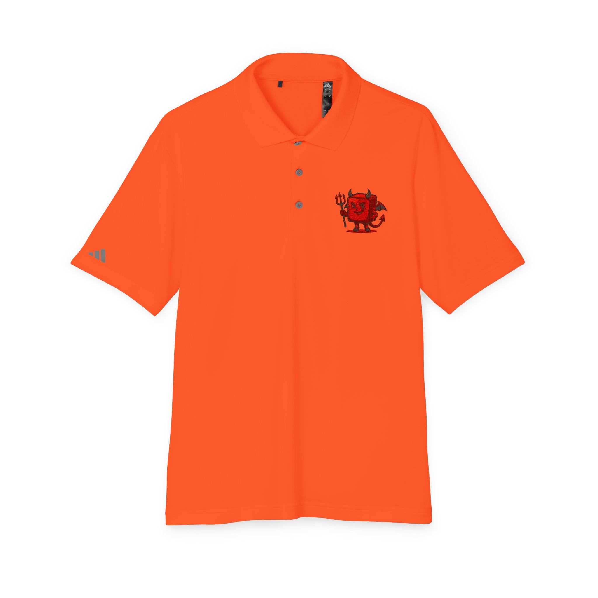 Red Devil Logo Polo Shirt — Embroidered Small Chest Graphic, Golf & Casual Wear