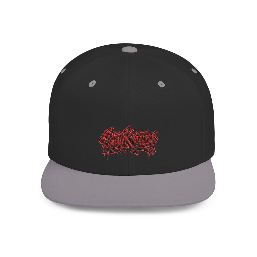 Snapback Hat — Red Graffiti Logo Flat Bill Cap