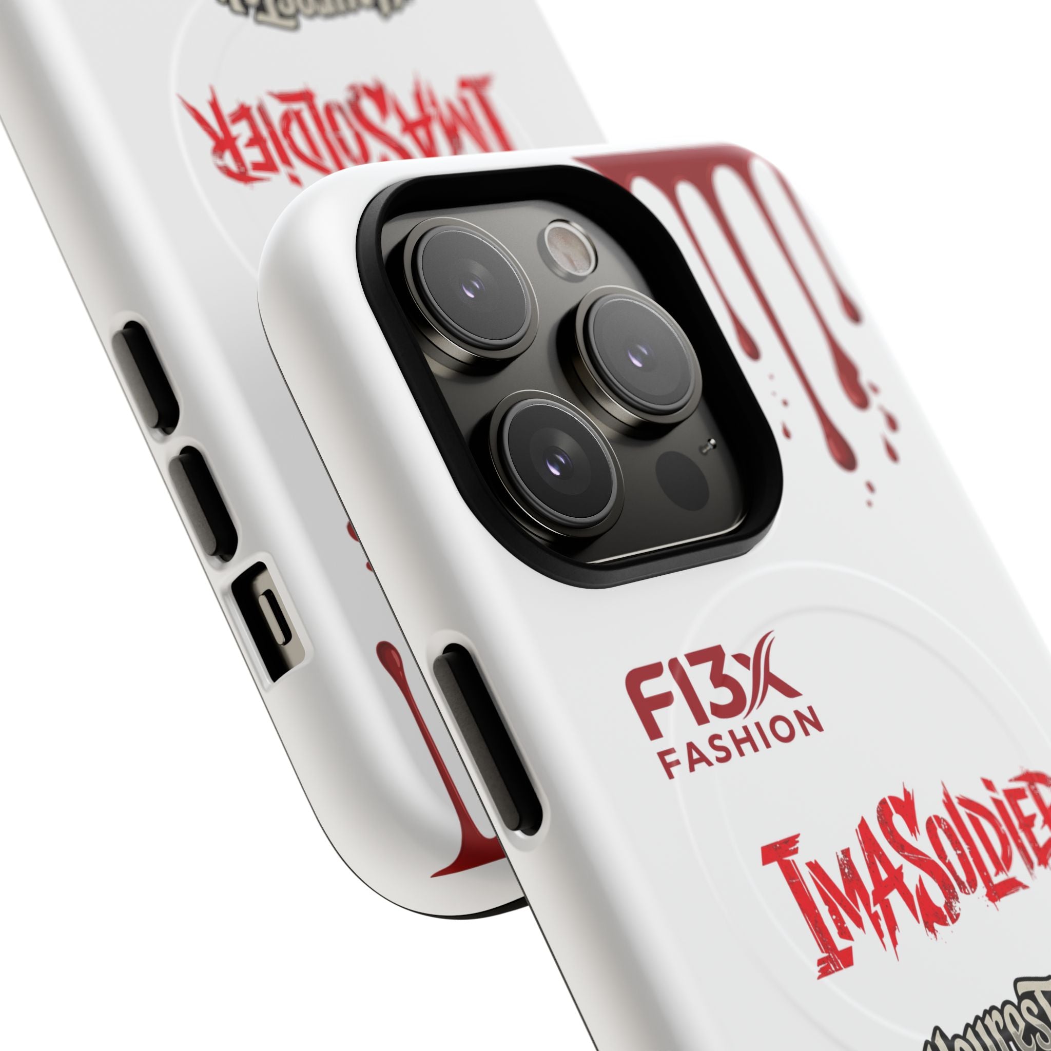 Tough Magnetic Phone Case — 'ImASoldier' Blood Drip Gaming Design