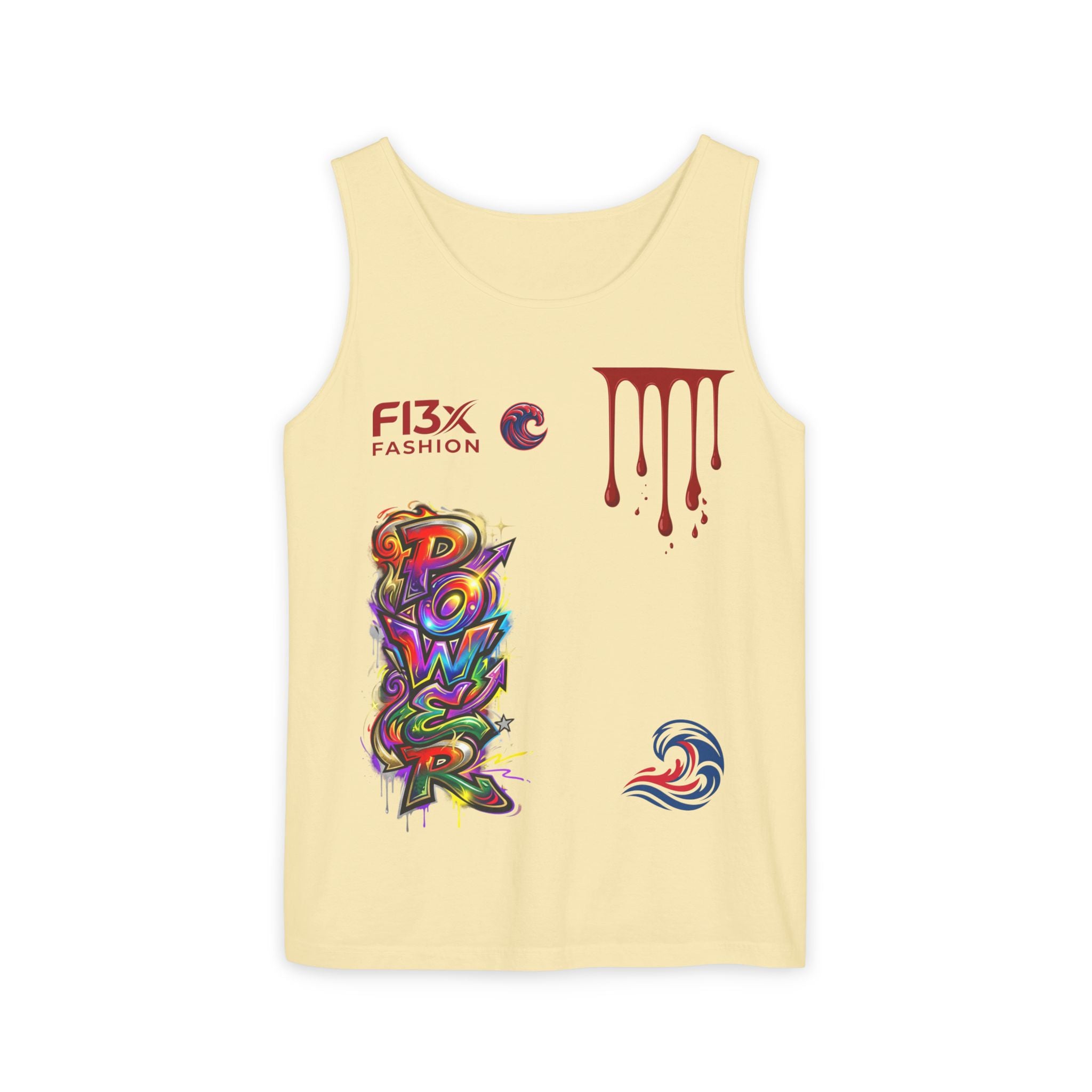 Graphic Tank Top — Colorful Street Art & Drip Logo Design