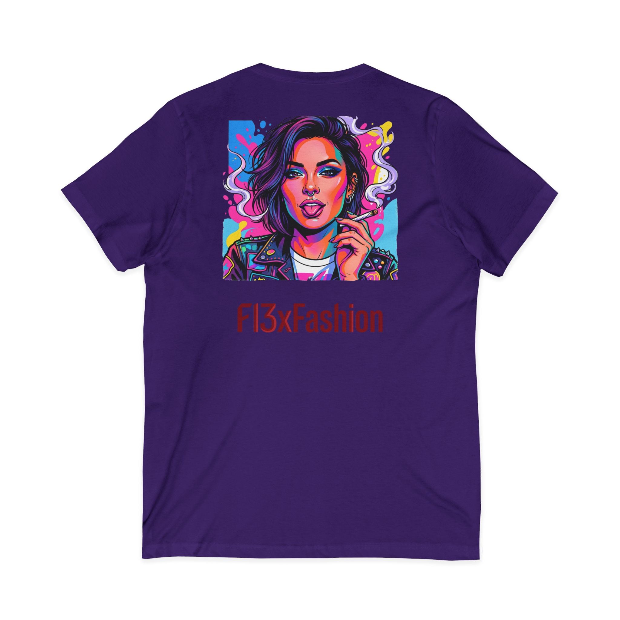 Pop Art Portrait V-Neck Tee — FI3xFashion Graphic T-Shirt