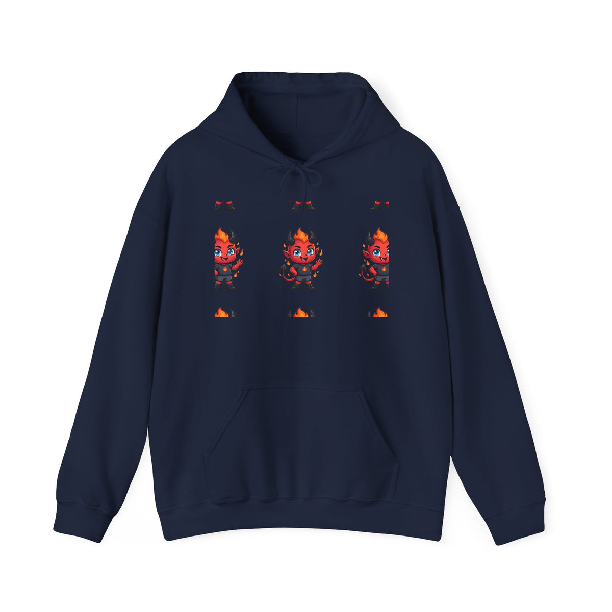 Devil Cat Hoodie — Cute Red Demon Cartoon Graphic Pullover