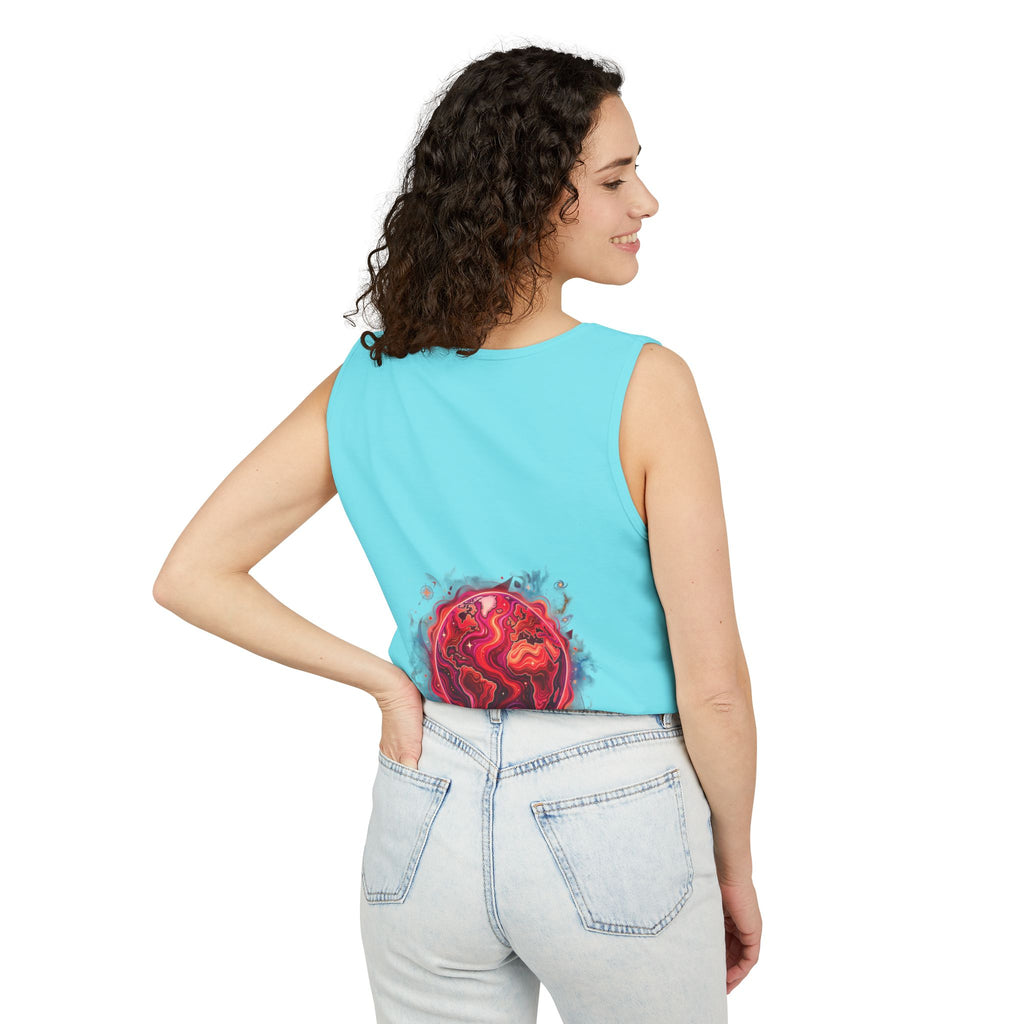 Red Planet Graphic Tank Top — '17/17' Streetwear Planet Design