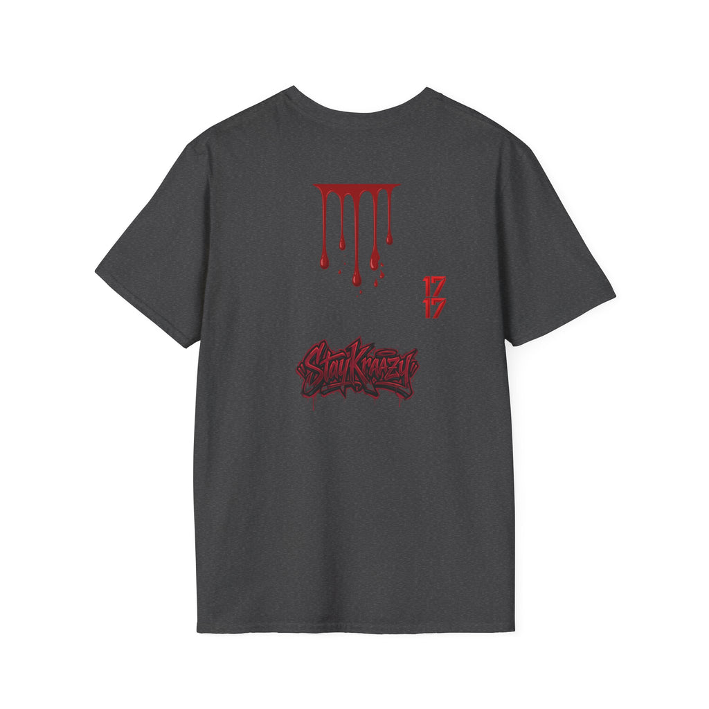 Graphic T-Shirt — Dripping Blood & 17/17 Snake Design