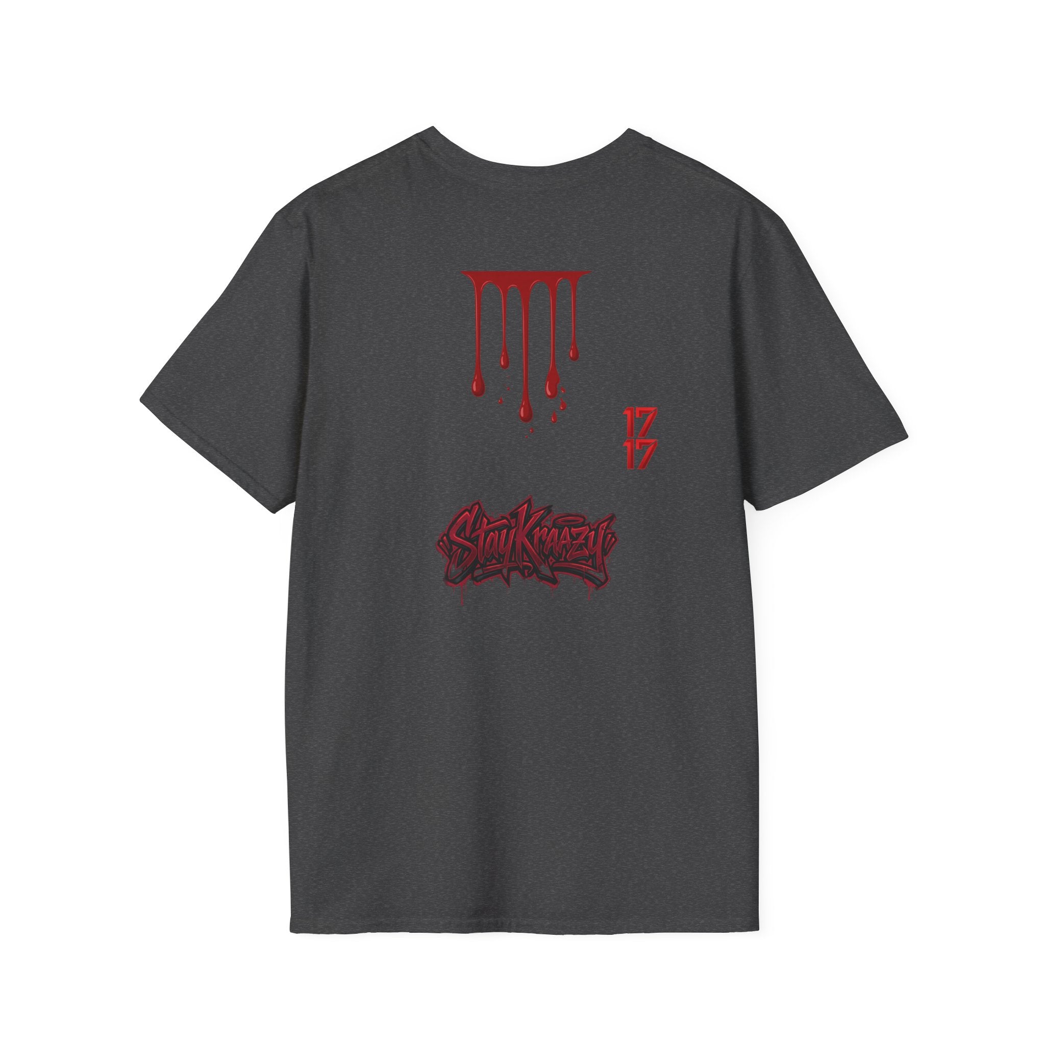 Graphic T-Shirt — Dripping Blood & 17/17 Snake Design